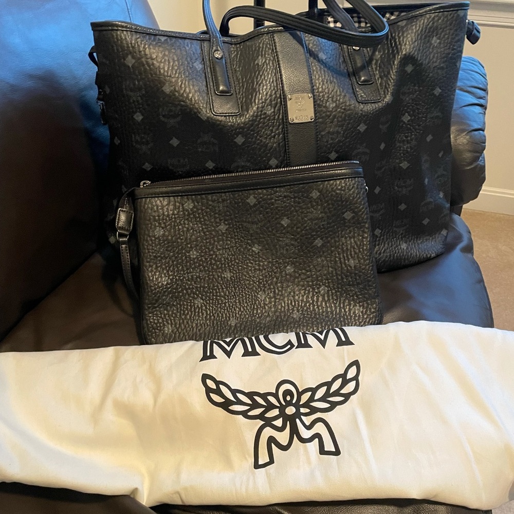 Authentic MCM Large Visetos Reversible Tote